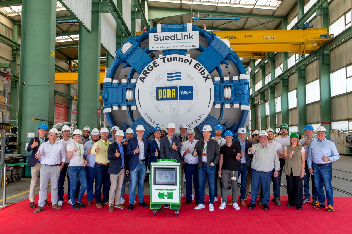 Tunnel boring machine delivered for Elbe River crossing of SuedLink