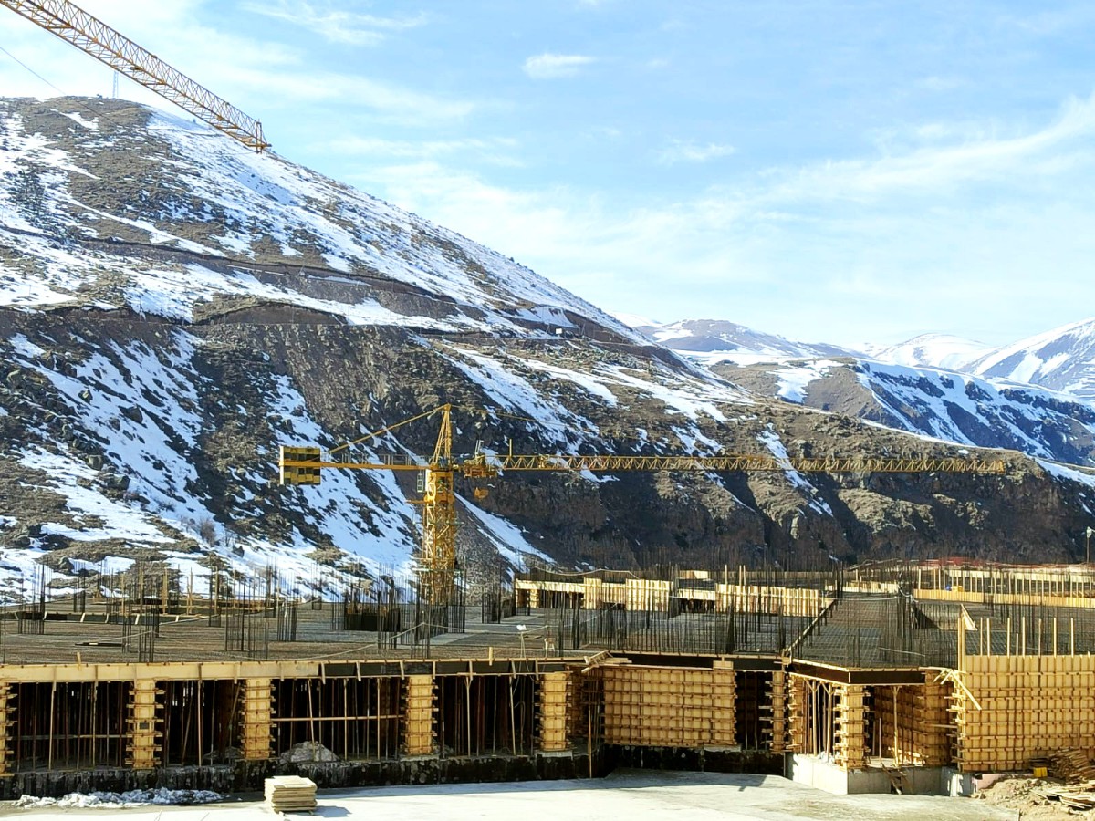 Two used Potain MC 120B tower cranes in Azerbaijan