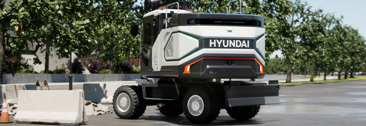 Hyundai presenta l'escavatore HW155H alimentato a idrogeno