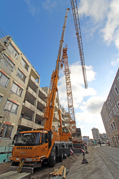 A Grove GMK5150L crane works in southern Germany